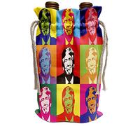 3dRose Lens Art par Florene - Politique - Image de Collage de neuf visages Trump dans des couleurs abstraites - Sacs à vin (wbg_316004) Wine Bag beige