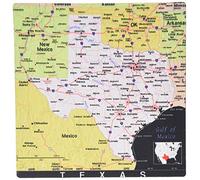 3drose LLC 20,3 x 20,3 x 0,6 cm Mouse Pad, Image du Texas carte avec la Villes et routes en couleurs exotiques - (MP 174524 1)