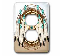 3drose LLC LSP 108087 _ 6 Design unique en son Genre Native American Art 2 Plug Outlet Coque