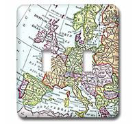 3dRose LLC lsp_112938_2 Carte européenne vintage de l'Europe de l'Ouest Grande-Bretagne, Royaume-Uni, France, Espagne, Italie, Etc Rétro Géographie Voyage Double Interrupteur à bascule