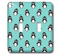 3dRose LLC. lsp_113122_2 Joli motif de pingouin sur glace Bleu sarcelle Turquoise Noir et Blanc Kawaii Baby Enfant Enfant Pépinière Double interrupteur à bascule, Multicolore