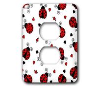 3dRose LLC lsp_12100_6 Love Bugs Imprimé Coccinelle Rouge avec coeurs 2 prises