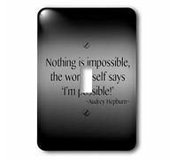 3dRose LLC lsp_130255_1 Rien n'est impossible Le mot lui-même dit Im Possible Audrey Hepburn Interrupteur à bascule unique