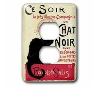 3dRose LLC. lsp_149187_6 Affiche vintage Art Nouveau CE Soir Chat Noir French Poster - 2 prises de courant - Multicolore