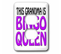 3dRose LLC. LSP_149773_6 B00DV3Q5WU Lot de 2 cache-prises avec inscription « This Grandma is Bingo Queen » Violet, Multicolore