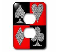 3dRose LLC. lsp_218679_6 Poker Four Of A Kind Aces Cool Design Image populaire - 2 prises de courant, multicolore