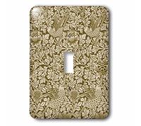 3dRose LLC. lsp_219021_1 Pretty William Morris Bird and Anémone Chintz Brown - Interrupteur à bascule, multicolore