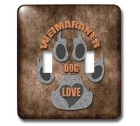 3dRose LLC Lsp_22118_2 Weimaraner Love Interrupteur à bascule double gris et marron