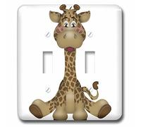 3dRose LLC. lsp_222598_2 Jolie girafe pour bébé assis Marron - Double interrupteur à bascule, multicolore