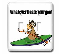 3dRose LLC. lsp_240609_2 Drôle de kayak de chèvre Says Whatever Floats your Goat - Interrupteur à bascule à double bascule, multicolore