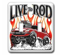 3dRose LLC. lsp_243300_2 Live to Rod avec des flammes en arrière-plan, Street Racing - Interrupteur à bascule, multicolore