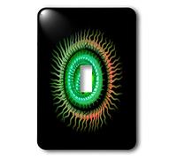 3dRose LLC. lsp_27630_1 Œil de science-fi surréaliste vert et orange sur fond noir - Interrupteur à bascule, noir orange