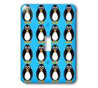 3dRose LLC lsp_6108_1 Mignon Pingouin imprimé bleu, interrupteur à bascule simple