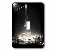 3drose LLC LSP 77379 _ 1 Tour Eiffel illuminé Paris exposition 1900 Noir et blanc Simple Interrupteur à bascule