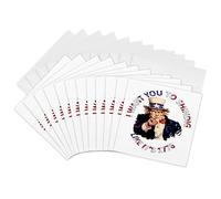 3dRose Lot de 12 cartes de vœux - Uncle Sam I Want You To Shindig - 15,2 x 15,2 cm (gc_284730_2)