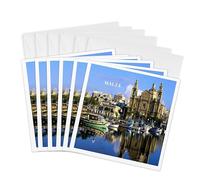 3dRose Lot de 6 cartes de vœux - Bateaux qués à Malte - 15,2 x 15,2 cm (gc_61907_1)