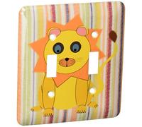3dRose Lsp_109262_2 Interrupteur à bascule Orange N Jaune Lion Sur Rayures Couleurs vives