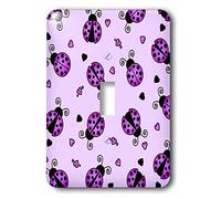 3dRose lsp_12101_1 Love Bugs Violet Coccinelle avec cœurs Interrupteur à bascule simple