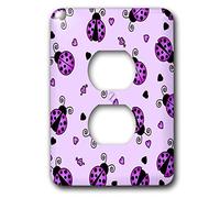 3dRose LSP_12101_6 Love Bugs Coccinelle avec cœurs 2 prises Violet