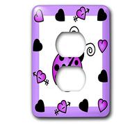 3dRose Lsp_12108_6 Love Bugs Coccinelle avec coeurs 2 prises de prise Violet