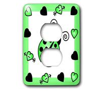 3dRose Lsp_12110_6 Love Bugs Coccinelle avec cœurs Vert