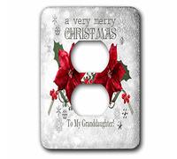 3dRose lsp_154929_6 Baies et Poinsettias, A Very Merry Christmas To My Granddaughter - 2 prises