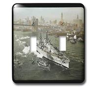 3dRose LSP_16088_2 World War II American Battleship on The Hudson River New York City Interrupteur à baïonnette