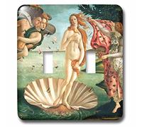 3dRose lsp_162552_2 Botichelli The Birth of Vénus 1485 Célèbre Art classique par Italian Masters Ocean Sea Shell Chef-d'œuvre - Double interrupteur à bascule, Multicolore