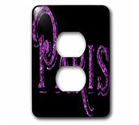 3dRose lsp_167932_6 The Word Paris In Housse de prise 2 prises Violet