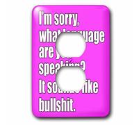 3dRose LSP_178131_6 Im Sorry What Language are You Speaking It Sounds Like Bullshit Rose, White Outlet Cover Multicolore