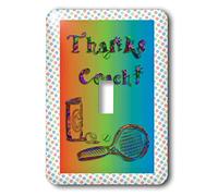 3dRose Lsp_20167_1 Thank You To Tennis Coach Raquette et balles à bascule unique