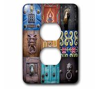 3dRose lsp_206417_6 Mexique, San Miguel De Allende. Collage de détails de porte dans la ville. - Couvercle de prise 2 prises