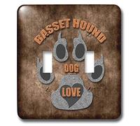 3dRose lsp_22031_2 Basset Hound Love Dog Race Gris et Marron Double interrupteur à bascule