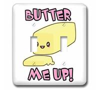 3dRose LSP_239466_2 Cute Kawaii Food Butter Me Up Interrupteur à baïonnette, Mixte