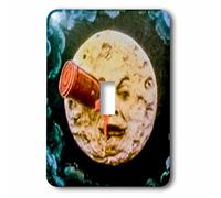 3dRose (lsp_240550_1) Interrupteur à bascule simple (1) Voyage à la Lune Vintage Georges Melies Rétro Coloré à la Main Impressionnant