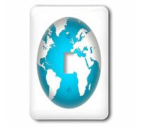 3dRose (lsp_243811_1) Interrupteur à bascule simple (1) Image de la carte du globe en turquoise avec une certaine texture