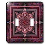 3drose LSP 24842 _ 2 Mandala 10 Chakra Violet rose Noir Flower Power hippie India Orient Oriental Meditate Peace Harmony double interrupteur à bascule