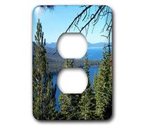 3dRose lsp_26409_6 Capot de prise de sortie 2 feuilles de lac et de lac Tahoe Rive-Sud