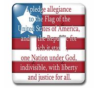 3dRose LSP_267630_2 I Pledge of Allegiance on a USA Flag Interrupteur à baïonnette, Mixte