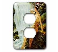 3drose LSP 269812 _ 6 vintage Native American Princess Pin Up Poster Moonlit Cascade Plug Outlet Cover, mixte