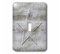 3dRose LSP_271215_1 Embossed Star in Solid Concrete Interrupteur à baïonnette, Ne s'applique Pas
