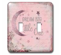 3dRose LSP_276364_2 Dream Big Little One Rose Glamour Baby Girl Typographie Art Interrupteur à bascule, mixte