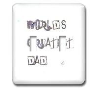 3dRose LSP_29370_2 Purple Worlds Greatest Dad Fathers Day Love Interrupteur à baïonnette, Multicolore