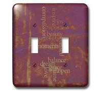 3dRose LSP_29491_2 Vintage Tie Dye Purple Happiness and Gratitude Inspirational Words Motivational Interrupteur à baïonnette, Multicolore