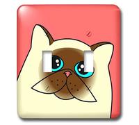 3dRose LSP_31221_2 The Curious Cat Himalayan with Blue Eyes Pink Interrupteur à baïonnette, Bleu Rose