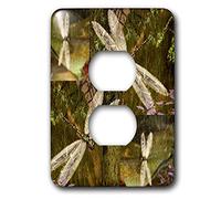 3dRose LSP_31624_6 Couvercle de prise deux prises avec Dragon Flies Design graphique Dragon Flies