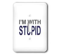 3dRose LSP_32868_1 Im with Stupid Blue Interrupteur à baïonnette, Multicolore