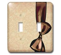 3dRose lsp_33547_2 Double interrupteur à bascule avec nœud en satin Marron foncé