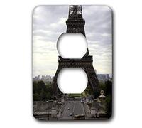 3dRose LSP_38319_6 Tour Eiffel se relaxant sur une journée froide avant la peste nocturne des touristes 2 prises de courant