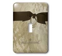 3dRose lsp_40519_1 Just Married, Tie The Knot Interrupteur à bascule unique Or